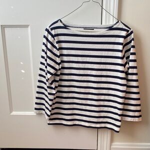 J. Crew Navy and White Striped Top